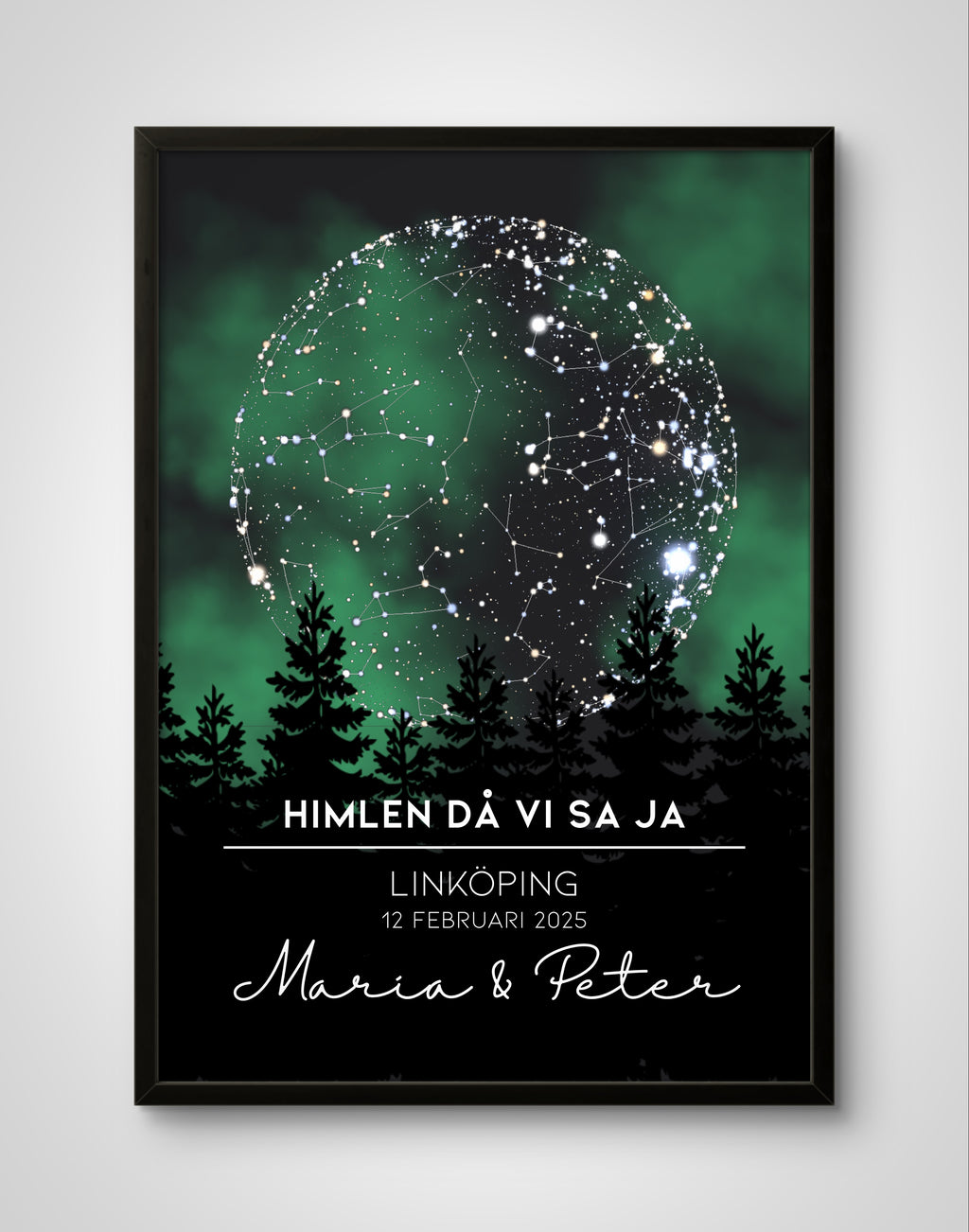 Personlig Stjärnkarta med Norrsken